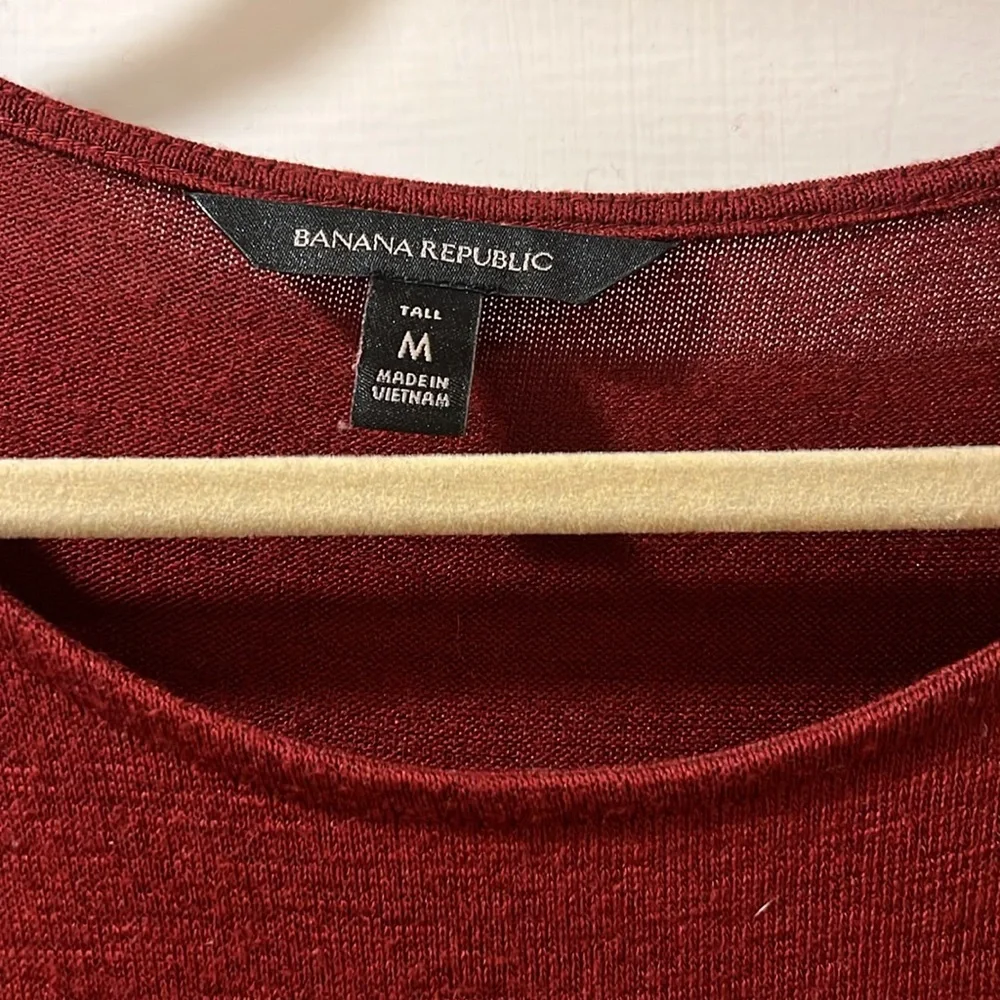 Tall M Oxblood Banana Republic Midi Wrap Knit Dress - Picture 3 of 6